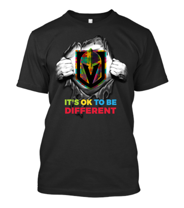 It's Ok To Be Different Autism Puzzle Vegas Golden Knights T-Shirt