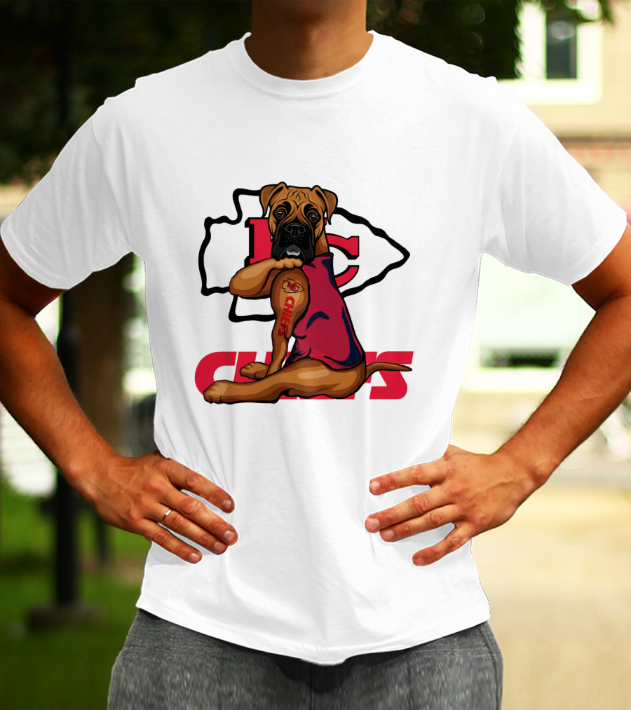 Kc Chiefs Boxer Tattoo Nfl Fan Dog T-Shirt