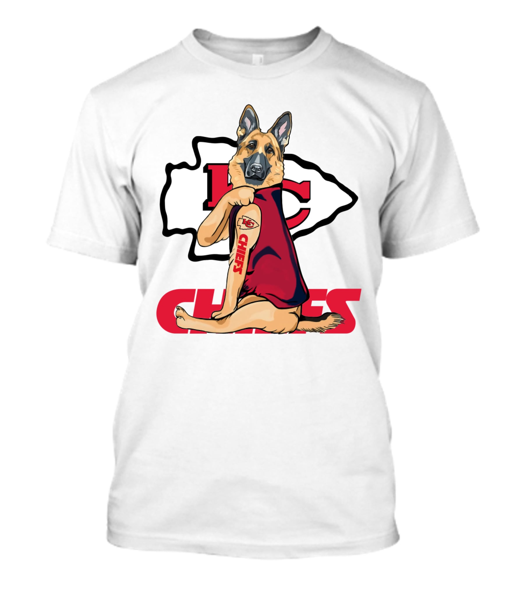 KC Chiefs German Shepherd Fan T-Shirt