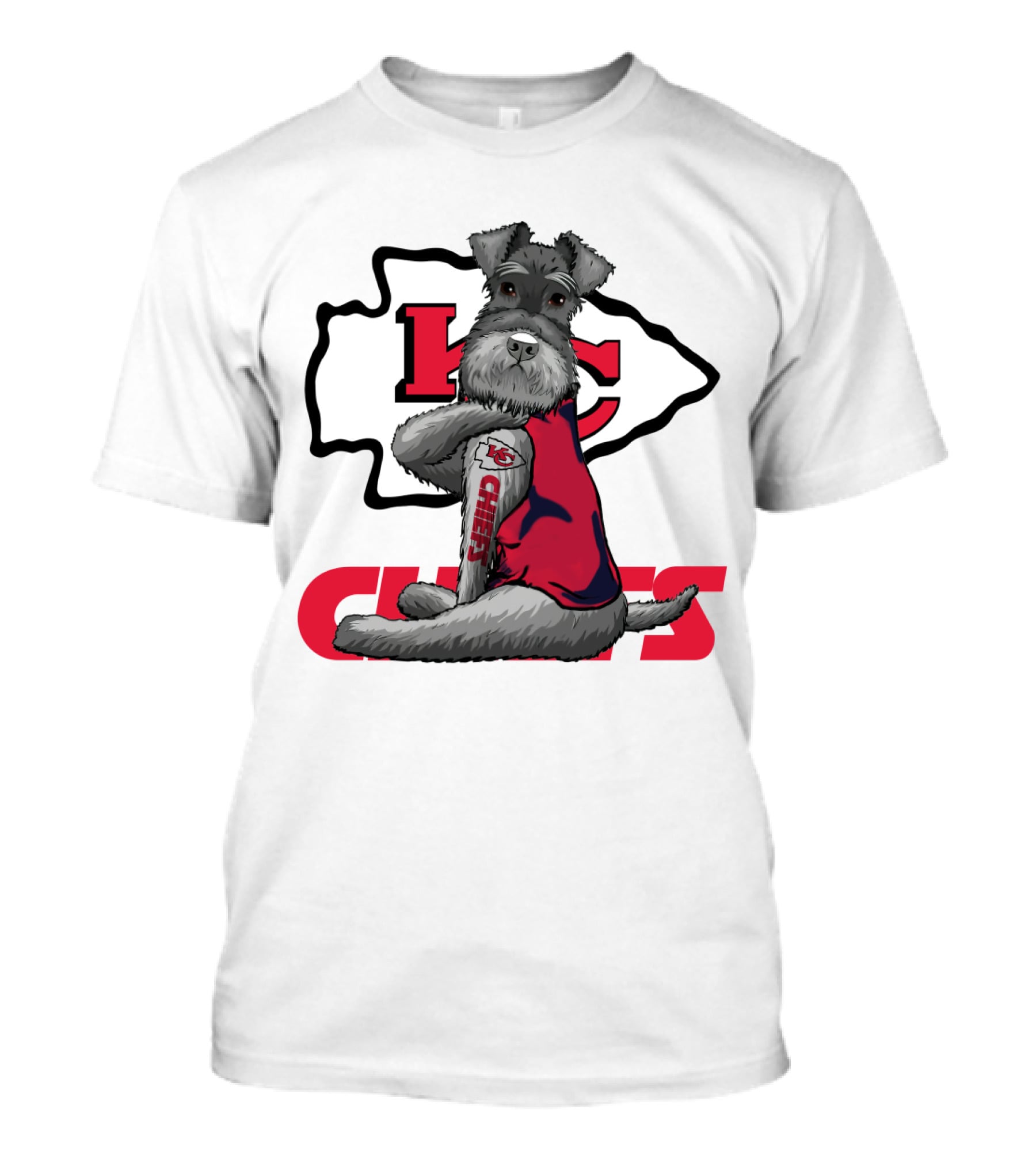 Schnauzer Chiefs KC Logo Dog T-Shirt