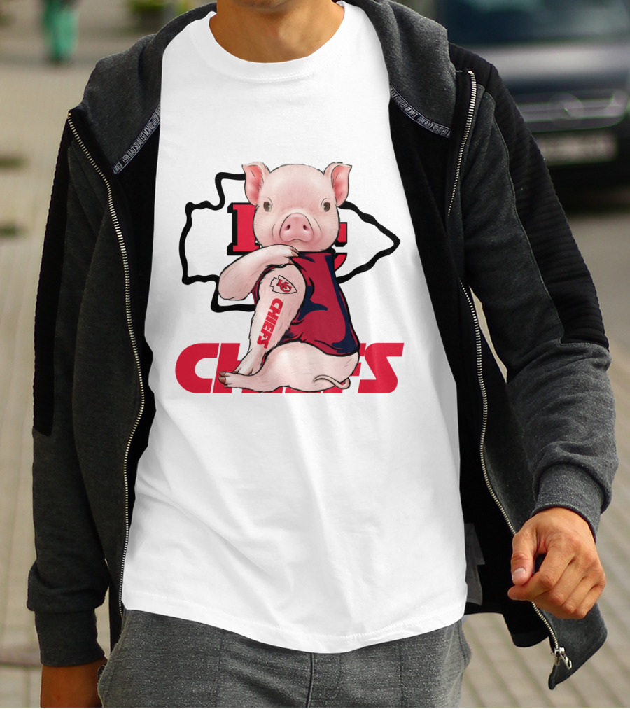 Kansas City Chiefs Pig Drawing T-Shirt