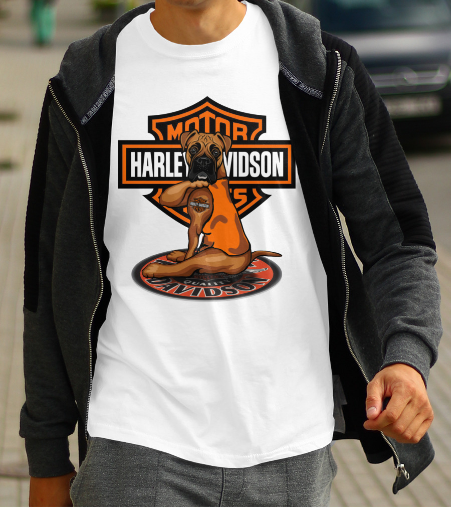 Harley Davidson Motor Cycles Boxer Dog T-Shirt