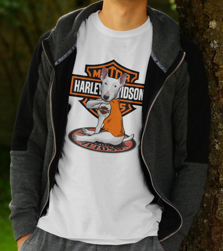 Harley Davidson Bull Terrier Mascot Motorcycles T-Shirt