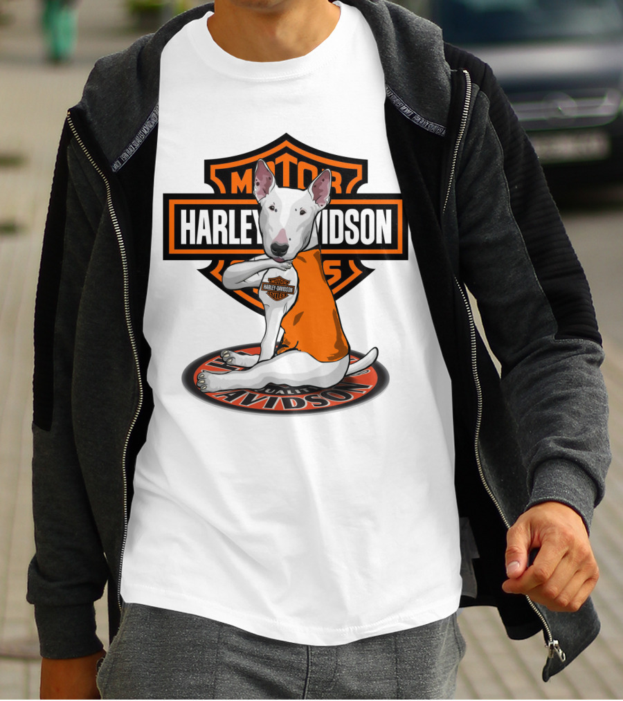 Harley Davidson Bull Terrier Mascot Motorcycles T-Shirt