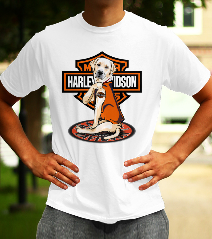 Harley Davidson Labrador Retriever Motorcycles T-Shirt