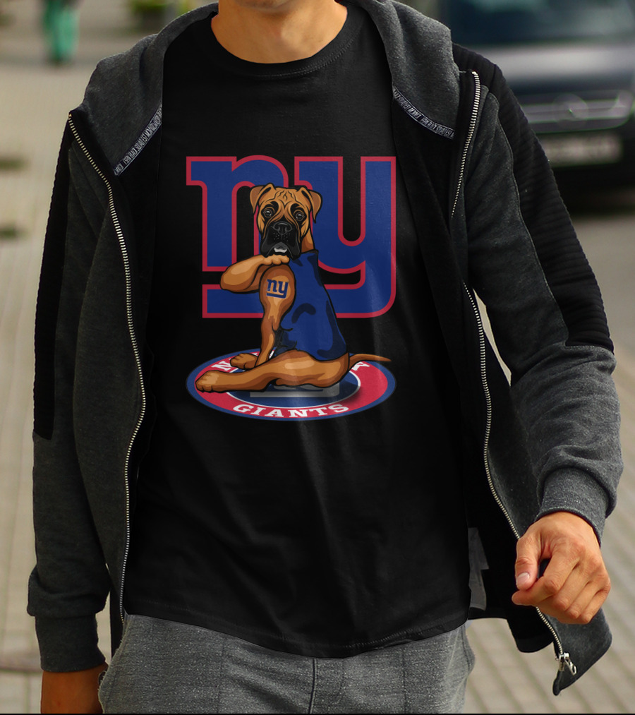 Ny Giants Boxer Dog T-Shirt