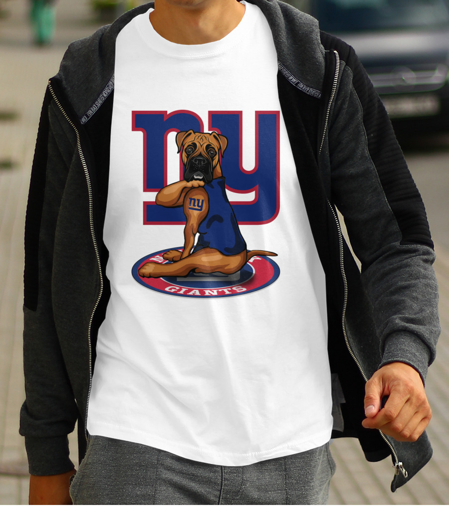 NY Giants Boxer Dog T-Shirt