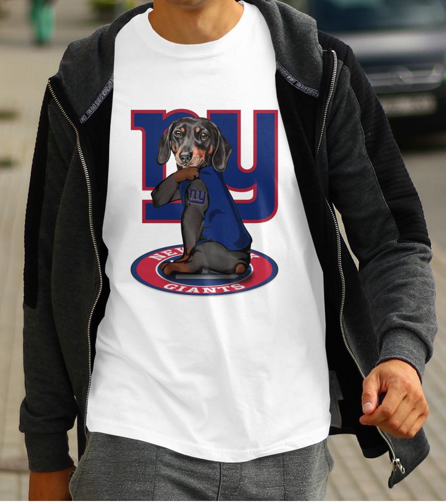 New York Giants Dachshunds NFL Team T-Shirt