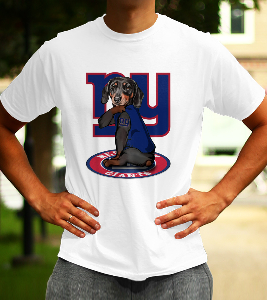 New York Giants Dachshunds NFL Team T-Shirt