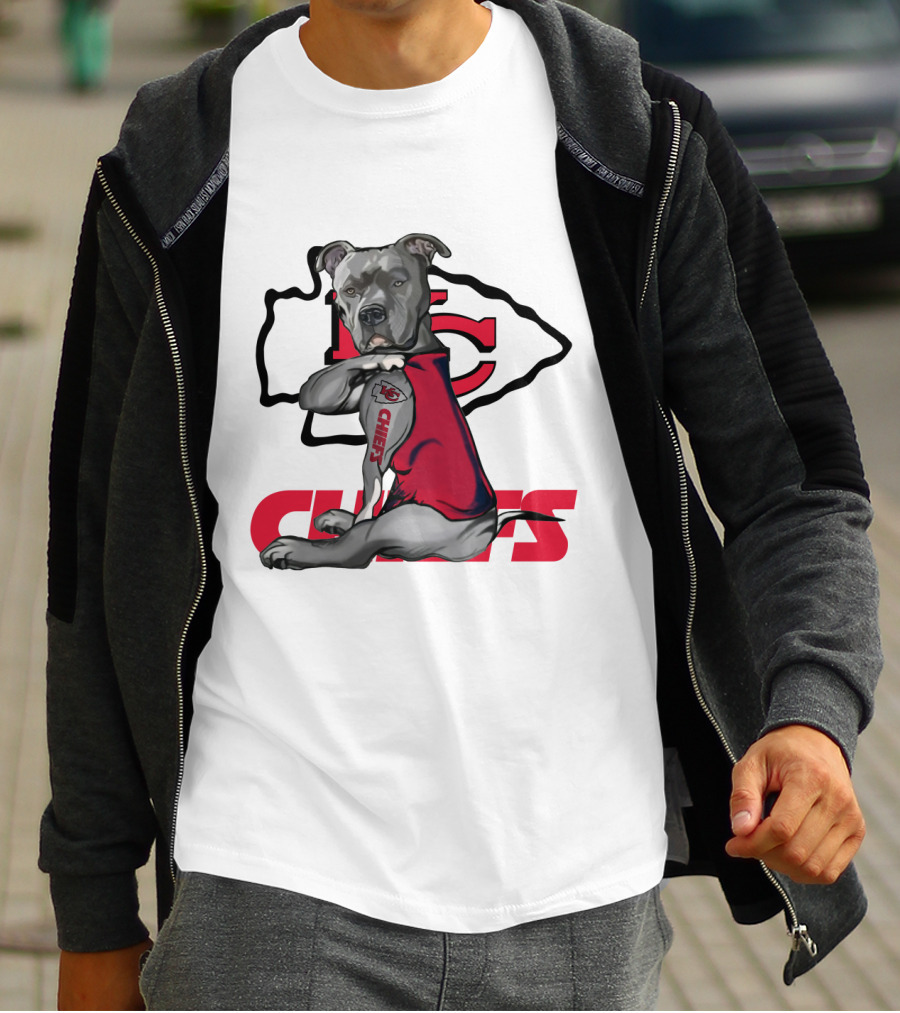 Pitbull Chiefs Nfl Kc Tattoo T-Shirt