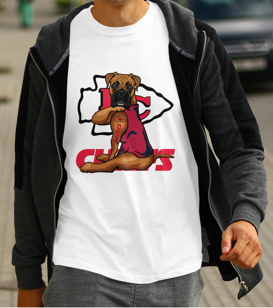 Boxer Nfl Kansas City Chiefs Dog Tattoo T-Shirt
