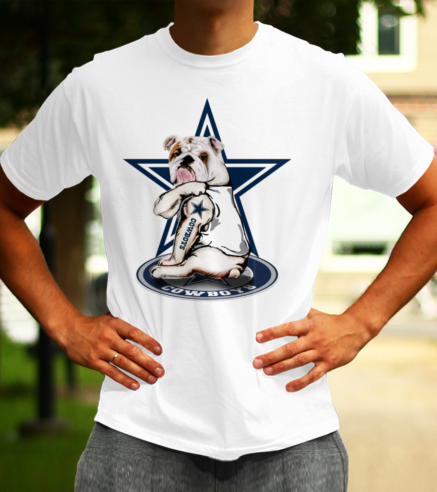 Cowboys Bulldog Star Football Team T-Shirt