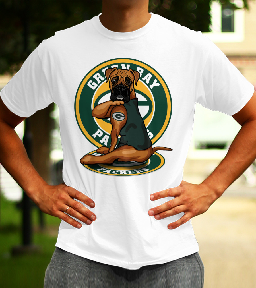 Green Bay Packers Boxer Dog T-Shirt