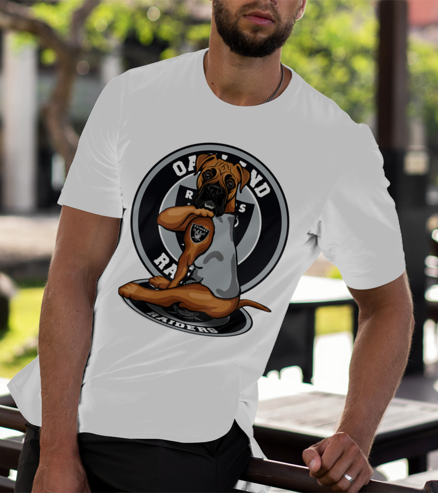 Oakland Raiders Boxer Dog T-Shirt