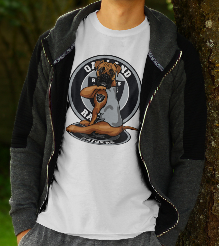 Oakland Raiders Boxer Dog T-Shirt