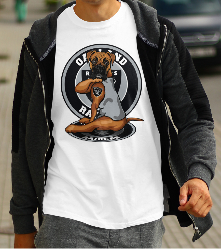 Oakland Raiders Boxer Dog T-Shirt