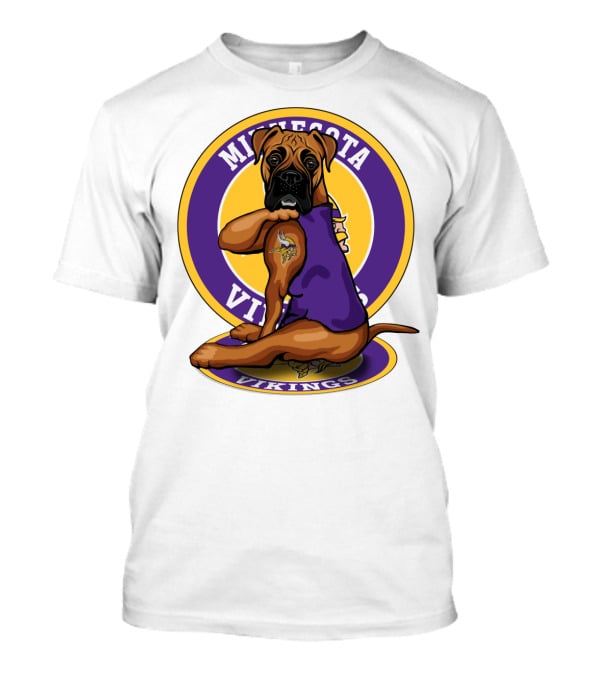 Minnesota Vikings Boxer Dog Tattoo T-Shirt