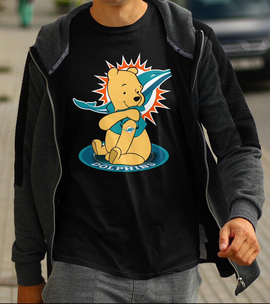 Pooh Dolphins Miami Football Fan Crossover T-Shirt