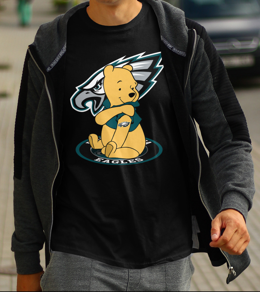 Philadelphia Eagles Pooh Bear Nfl Fan Crossover T-Shirt