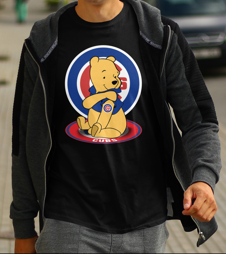 Winnie The Pooh Cubs Logo Baseball Fan Crossover T-Shirt