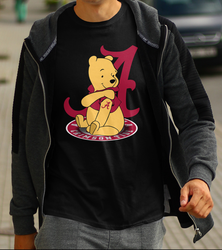 Pooh With Alabama Crimson Tide T-Shirt