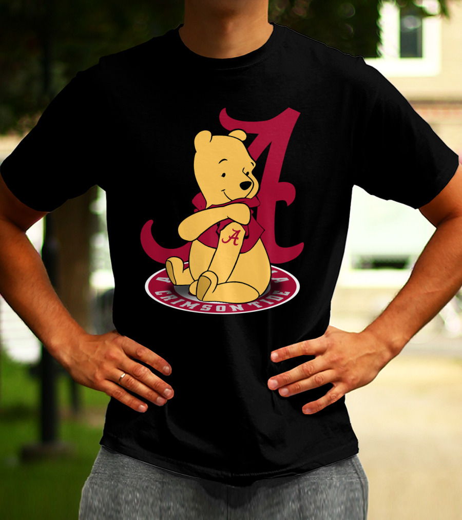 Pooh With Alabama Crimson Tide T-Shirt