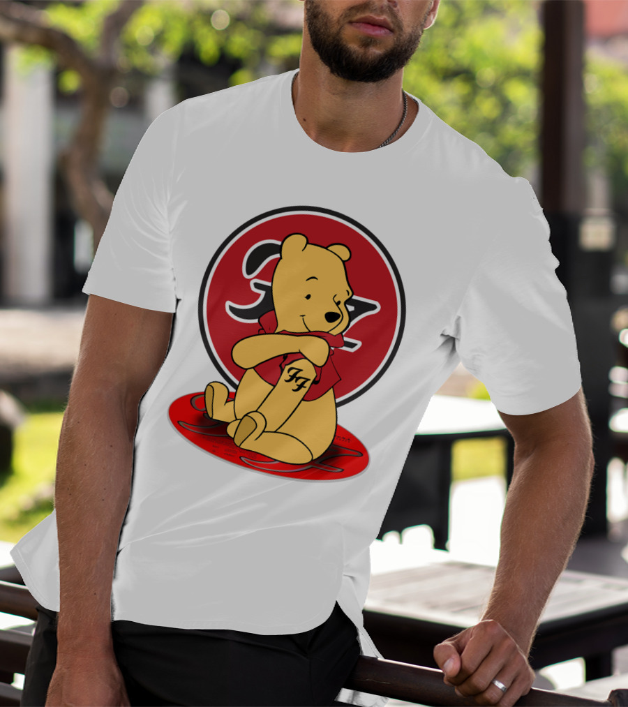 Pooh Bear Foo Fighters Logo Crossover T-Shirt
