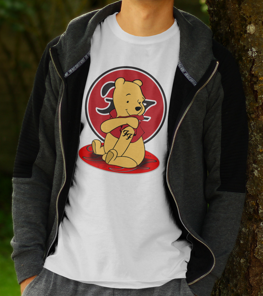 Pooh Bear Foo Fighters Logo Crossover T-Shirt