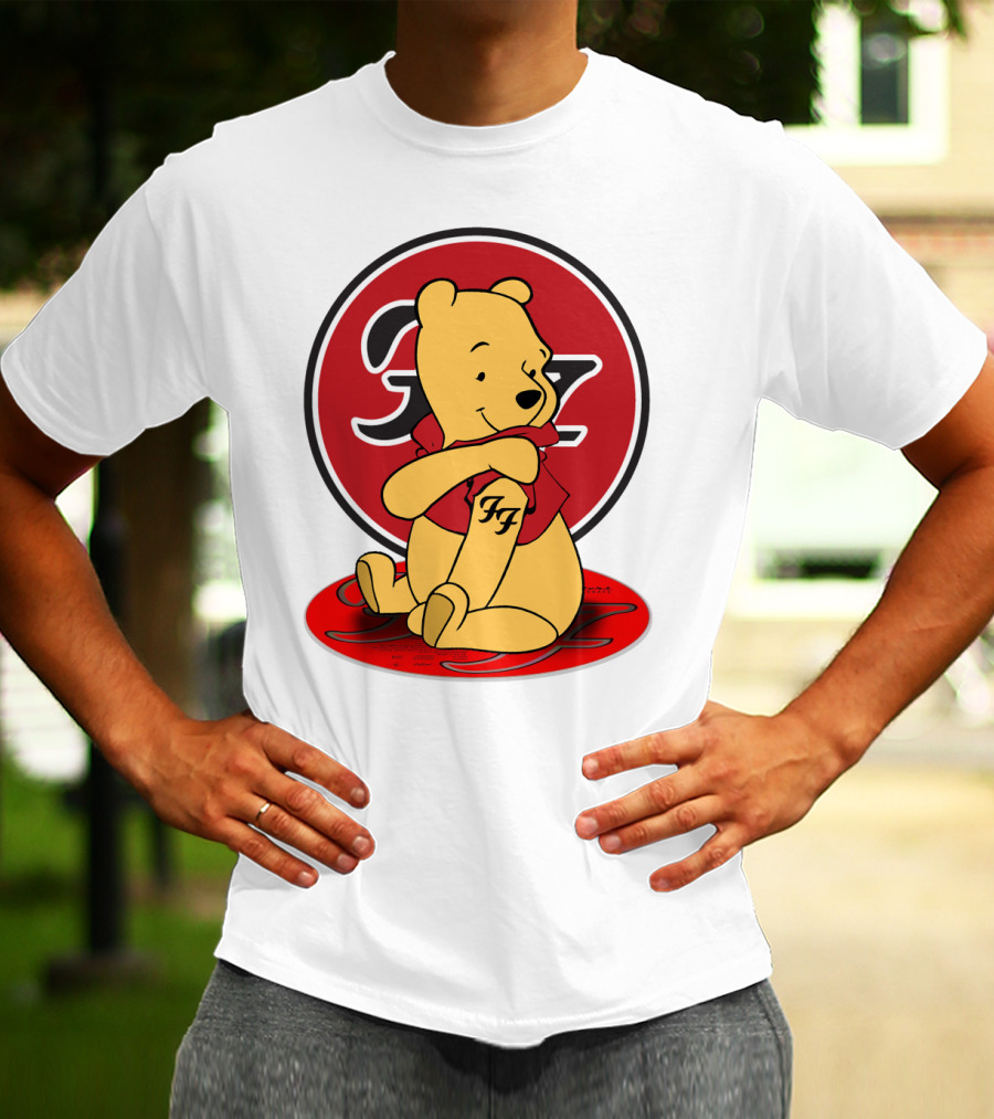 Pooh Bear Foo Fighters Logo Crossover T-Shirt