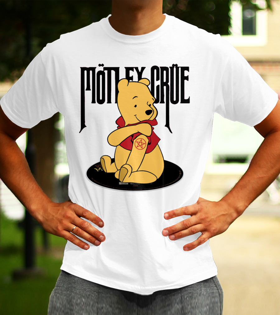 Mötley Crüe Pooh Bear Pentagram Tattoo T-Shirt