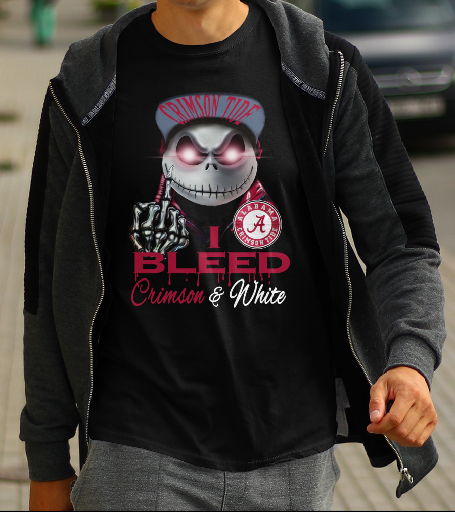 I Bleed Crimson Tide Alabama Crimson & White T-Shirt