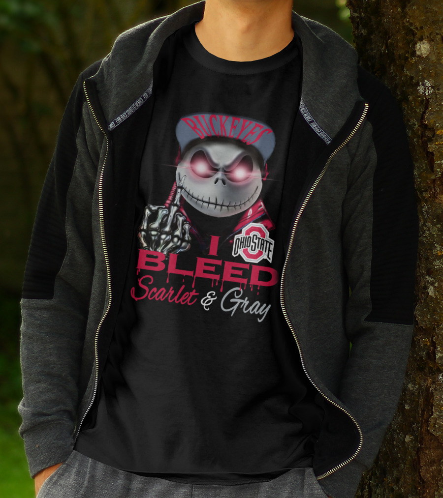 Buckeyes I Bleed Scarlet & Gray Ohio State T-Shirt