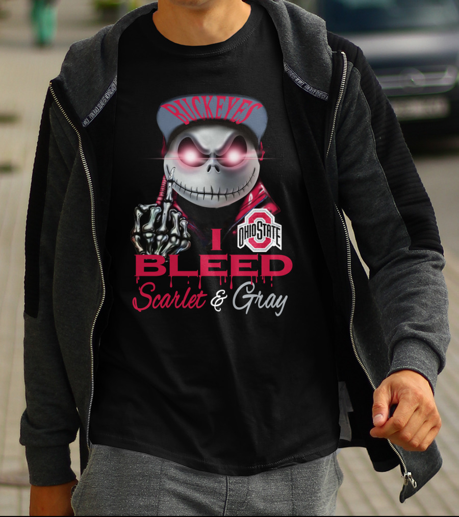 Buckeyes I Bleed Scarlet & Gray Ohio State T-Shirt