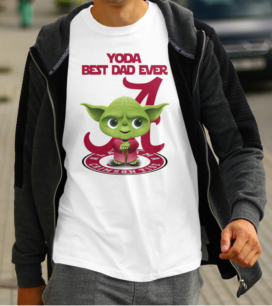 Yoda Best Dad Ever Alabama Crimson Tide T-Shirt
