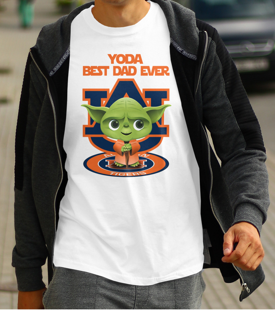 Yoda Best Dad Ever Auburn Tigers T-Shirt