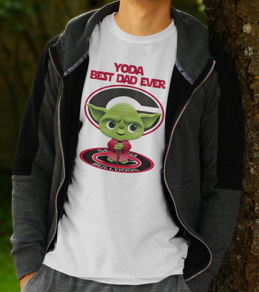 Yoda Best Dad Ever Georgia Bulldogs T-Shirt