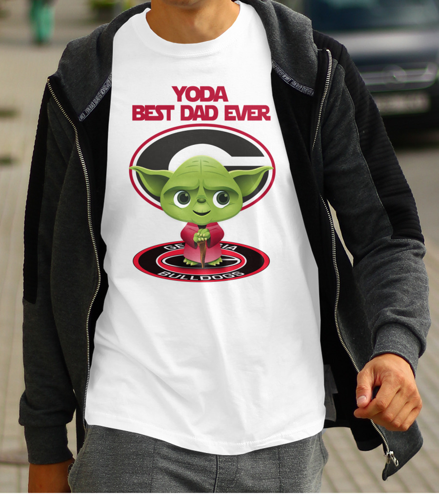 Yoda Best Dad Ever Georgia Bulldogs T-Shirt