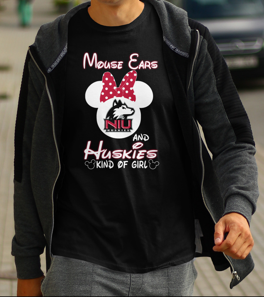 Mouse Ears Niu Huskies Kind Of Girl T-Shirt