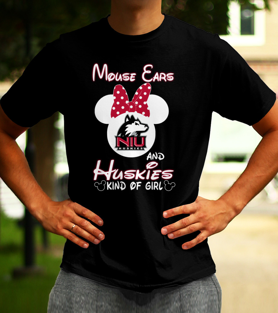 Mouse Ears Niu Huskies Kind Of Girl T-Shirt
