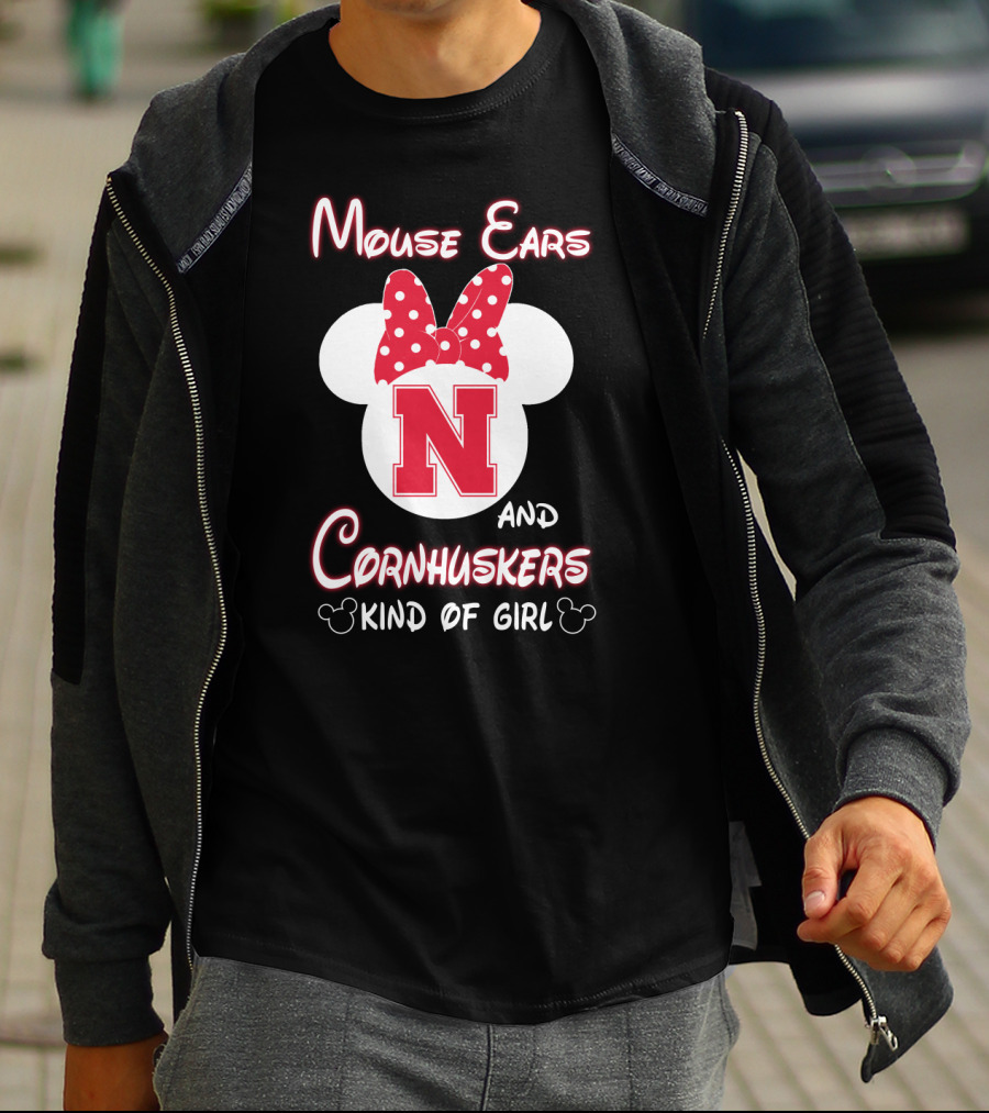 Mouse Ears And Cornhuskers Kind Of Girl Minnie Nebraska T-Shirt
