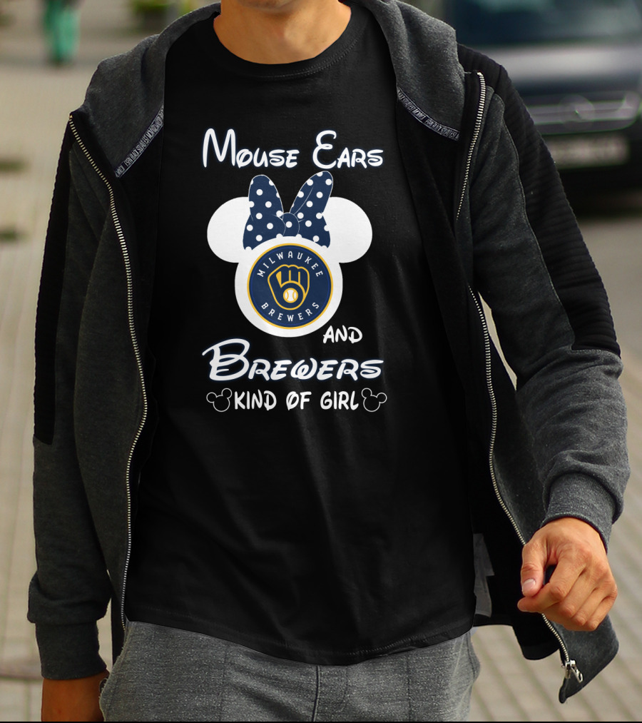 Mouse Ears Milwaukee Brewers Kind Of Girl T-Shirt
