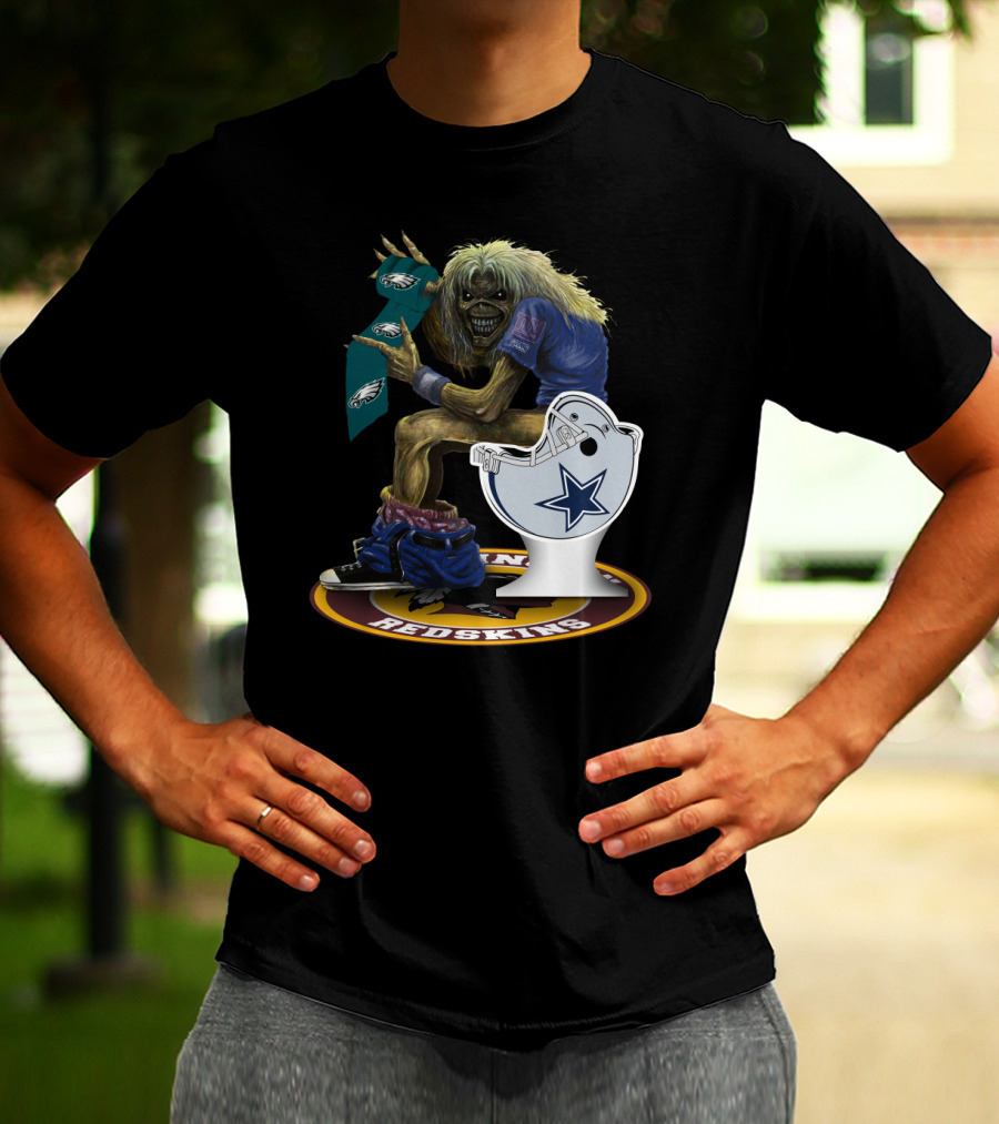 Eddie With Nfl Giants Eagles Cowboys Redskins Logos T-Shirt