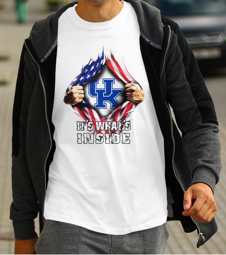 Uk Logo American Flag It's What's Inside T-Shirt
