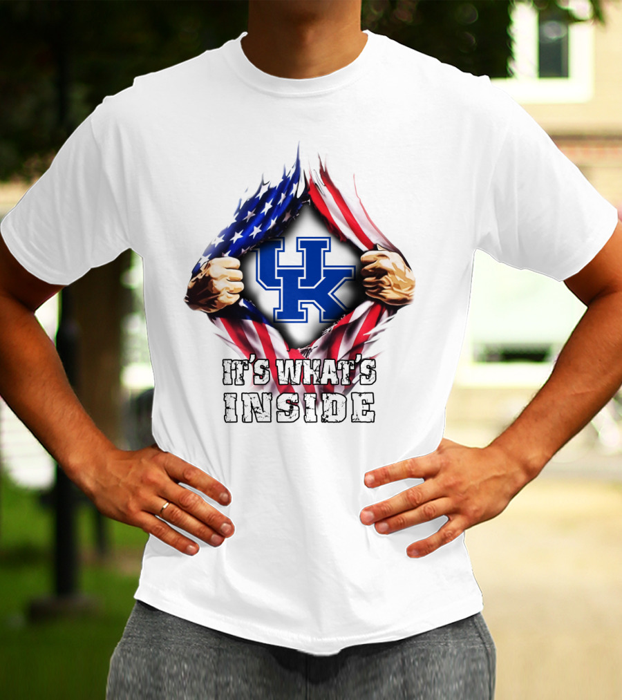 Uk Logo American Flag It's What's Inside T-Shirt