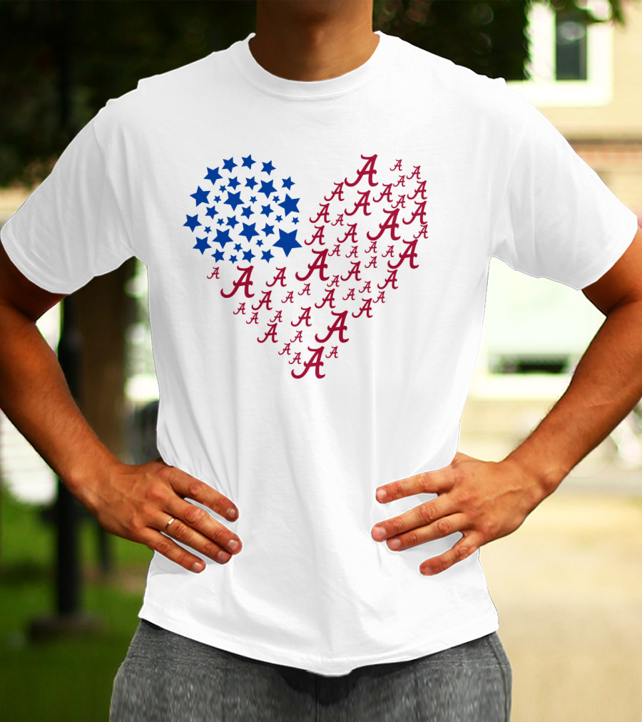 Heartflag Alabama Stars Red Blue T-Shirt