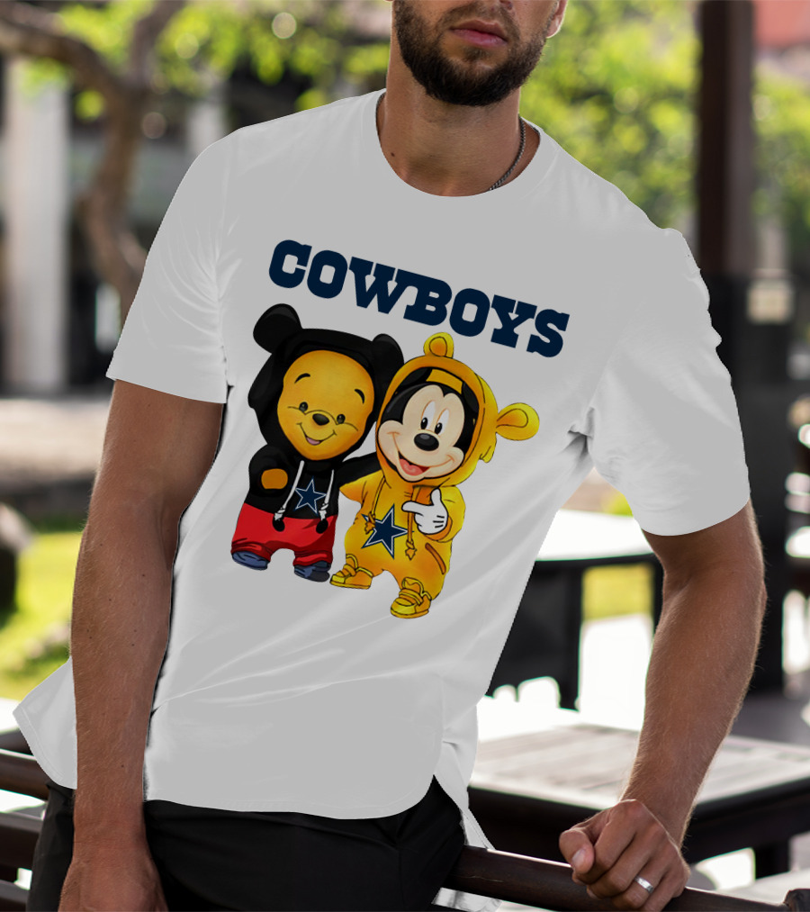 Cowboys Pooh Mickey Stars T-Shirt