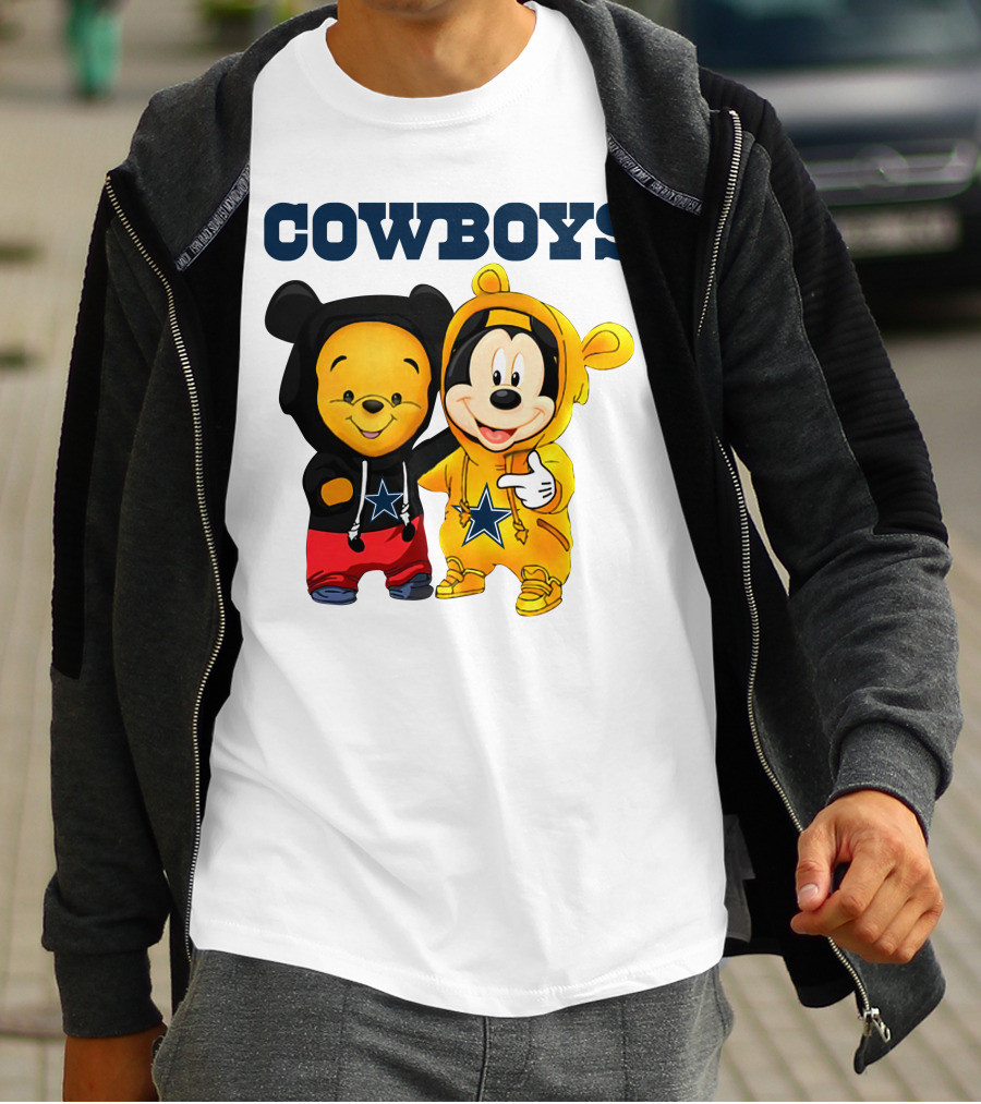 Cowboys Pooh Mickey Stars T-Shirt