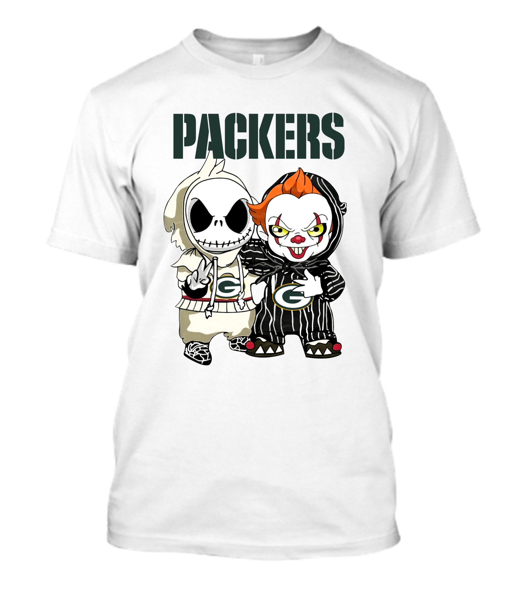 Packers Jack Skellington And Pennywise Crossover T-Shirt
