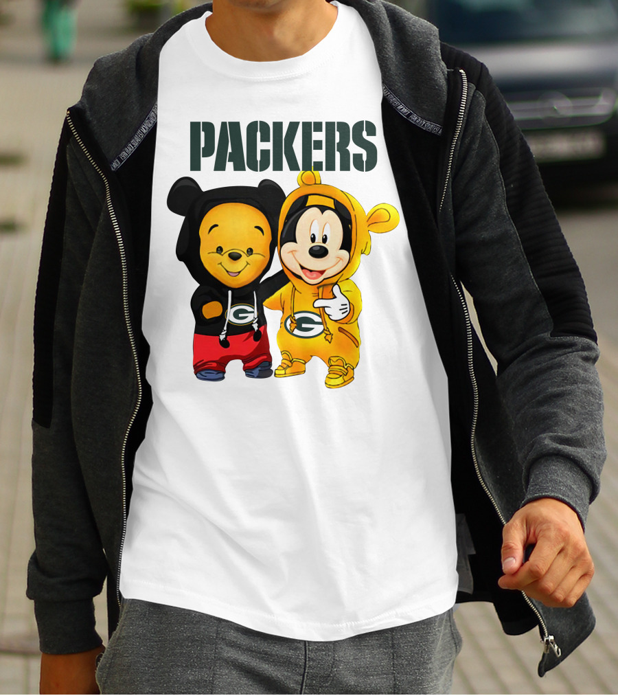 Packers Pooh-Mickey In Team Hoodies T-Shirt