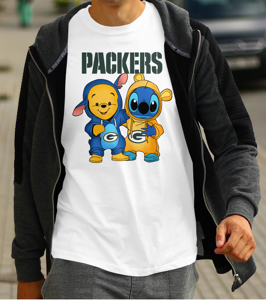 Packers Pooh Stitch Green Bay Collaboration T-Shirt